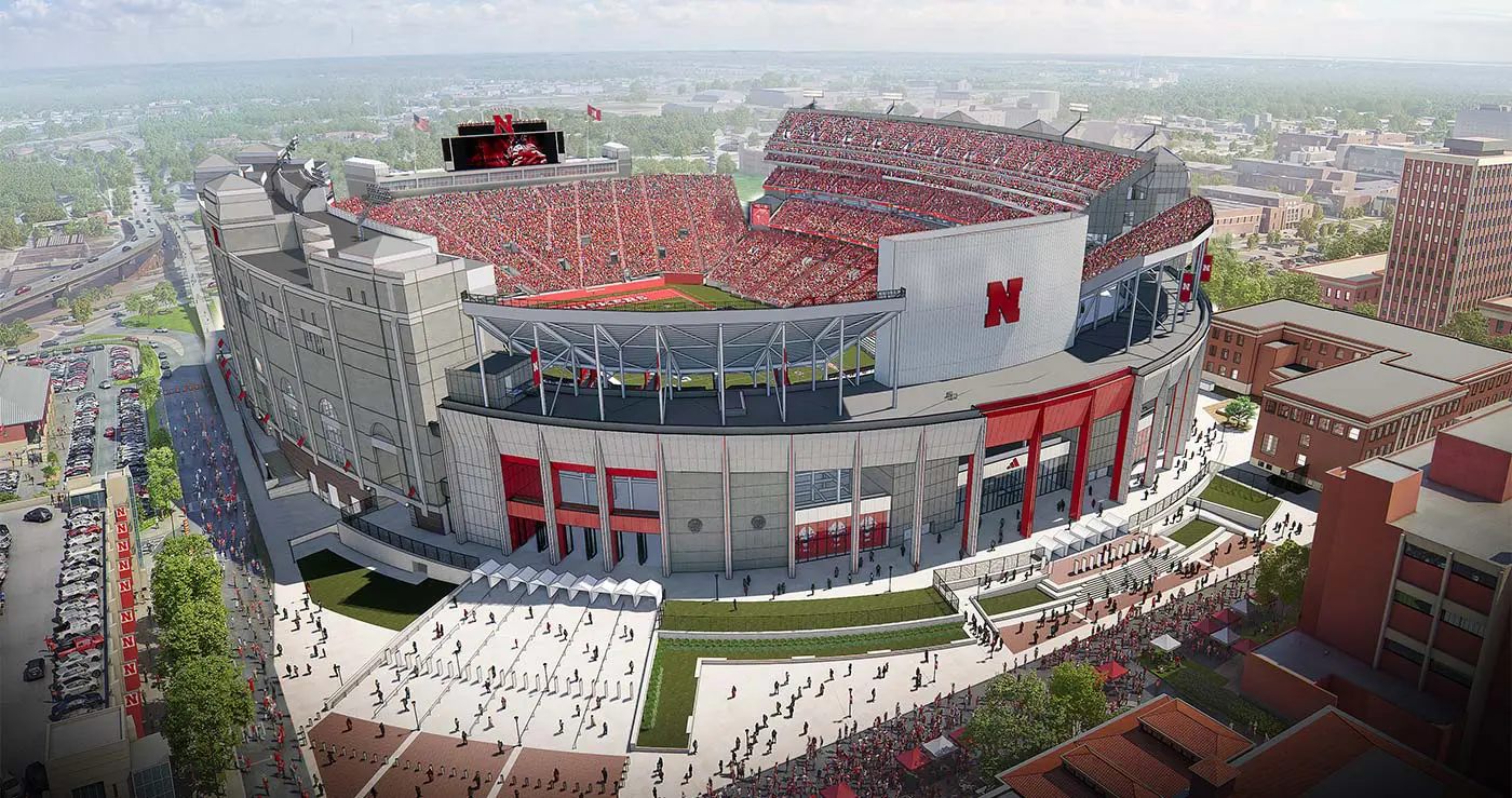 Rendering of fans in the west concourse