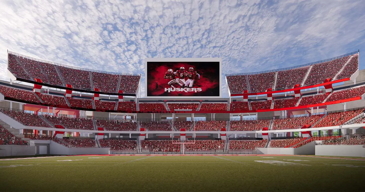 Rendering of fans in the west concourse
