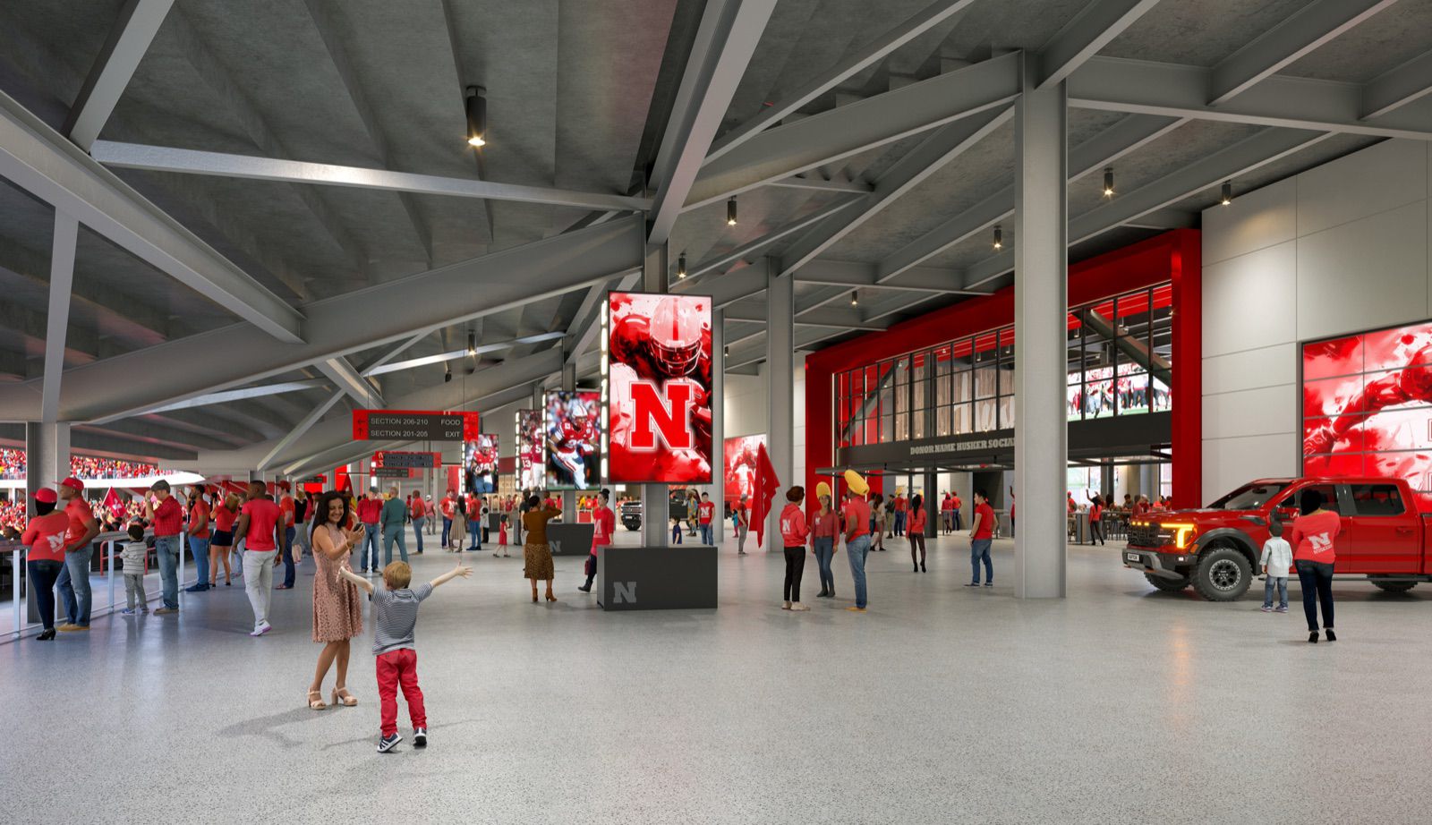 Rendering of the new Memorial Stadium concourse